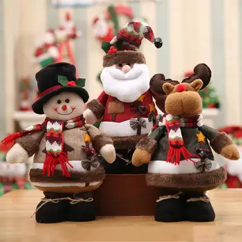 Papai Noel Boneca Infantil Bonito com Sino do Papai Noel Forma Brinquedo de Pelúcia Enfeite para a Casa de Presente de Natal Boneca Boneca de Natal