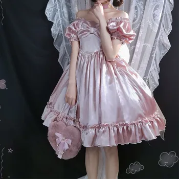 Vintage Lolita Vestido De Meninas Francês Elegante Princesa Arco Loli Op Vestidos Femininos Anime Doce Kawaii Moda Cosplay Gótico Harajuku