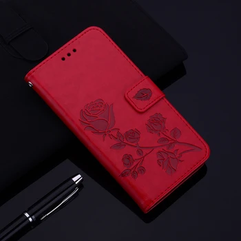 A moda 3D Flor em Couro Flip Cover Para Huawei P20 P30 Lite Pro Y5 Y6 Y7 Y9 Primeiro-2018 2019 Y5 2018 Mate 20 Lite Carteira de Caso
