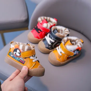 Linda Bebê De Mickey Mouse Casuais Sapatos De Vendas Quente Quente Manter Inverno Meninas Meninos Sapatos Botas De Pêlo Bonito Disney Tênis Infantil De Tênis