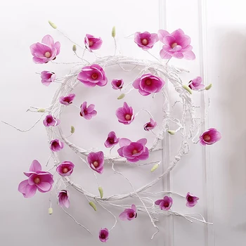 3m de seda magnolia videira artificial magnolia flor círculo de família, casamento, decoração sala de estar, rattan do fundo da flor do cipó