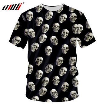 UJWI Tshirt Homme de Manga Curta em 3D Camiseta Impressão de Um grupo de crânios Casual Plus Size 5XL 6XL o Homem de Roupa de Verão