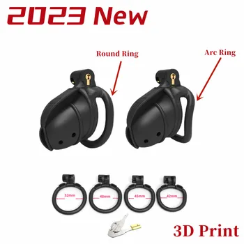 Impressão 3D Respirável Castidade Bloqueio 2 Tipos de Pênis Anéis de Pau Gaiola Com 4 Anéis de 2023 NOVO Castidade Dispositivo Adultos, Brinquedos do Sexo Para Homens