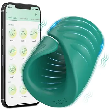 Bluetooth Glande Massageador Vibrador Para Homens De Penis Exercitante Erótico Brinquedo Do Sexo Masculino Masturbador Atraso Da Ejaculação Treinador Máquina De Sexo