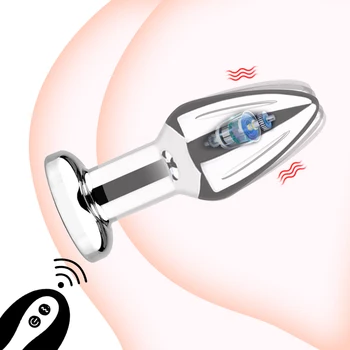Controle Remoto Plug Anal Vibrador Vibrador De Aço Inoxidável De Vibração Buttplug Massageador De Próstata Plug Anal Brinquedo Do Sexo Para Adultos Mulheres