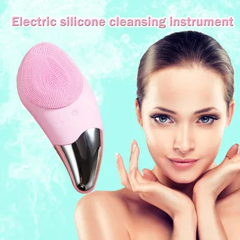 Mini Electric Limpeza De Rosto Pincel De Silicone Sonic Facial De Limpeza Profunda De Lavar Roupa Massager