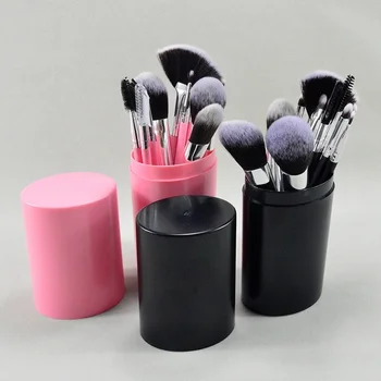Maquiagem Pincéis Conjunto com o Balde-de-Rosa Blush Sombra Concealer Maquiagem Cosméticos em Pó Fundação de Beleza