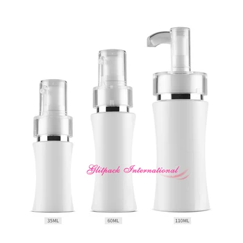 35ml 60ml 110ml slim vazio frascos de xampu branco de pressão da bomba de garrafa PET cosméticos exemplo loção creme de garrafas vazias para venda