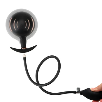 Massageador de próstata Plug Anal Inflável Vibrador Bomba de Brinquedos Sexuais para Mulheres Com Bola de Metal Expansível Bunda Dilatador