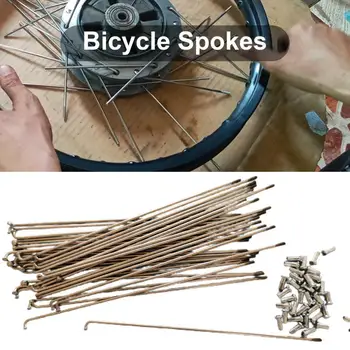 36Pcs Raios de Bicicletas Anti-ferrugem Confiável Acessório de 2,5 mm de Bicicleta de Pneu Roda de Aço Raios para Bicicletas