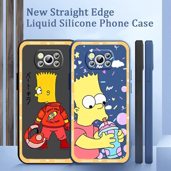 Disney Simpsons Bart Bonito Caso De Telefone Xiaomi Mi Poco X4 X3 C40 C31 C3 M4 M3 F4 F3 GT Pro NFC 5G Armadura Líquido de Cobertura do cabo