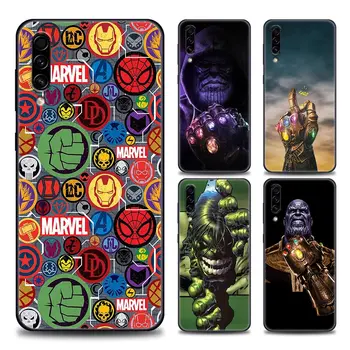 Caso de telefone para Samsung A10 A20 A30 A30s A40 A50 A60 A70 A80 e A90 5G A7 A8 2018 Caso Capa de Silicone Hulk Quadrinhos Thanos Marvel