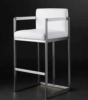 Modern aço inoxidável enquadrado veludo tecido club bar cadeiras em prata ou ouro moldura domésticos, mobiliário comercial
