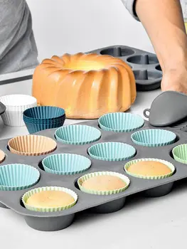 1Pc Molde do Bolo do Silicone Bolinho Cupcake de Cozimento Moldes Reutilizáveis Cozinha Bakeware DIY Decoração do Bolo de Ferramentas