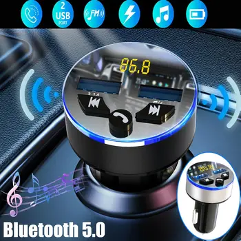 Sem fio Bluetooth Carro Transmissor FM Rádio mãos livres Dual Usb, Carregador, Adaptador de LED Display Digital Aux Modulador FM Wireless