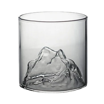 Copos de Whisky Japonês Estilo de Montanha Rasa Forma Transparente de Vidro do Copo de Uísque de Vidro Copos de Vinho de Presentes para os Amantes do Uísque
